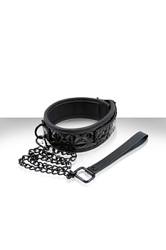 Ошейник SINFUL COLLAR с цепью-поводком черный