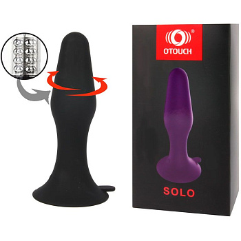 Анальная втулка «Solo» с эффектом римминга фиолетовая