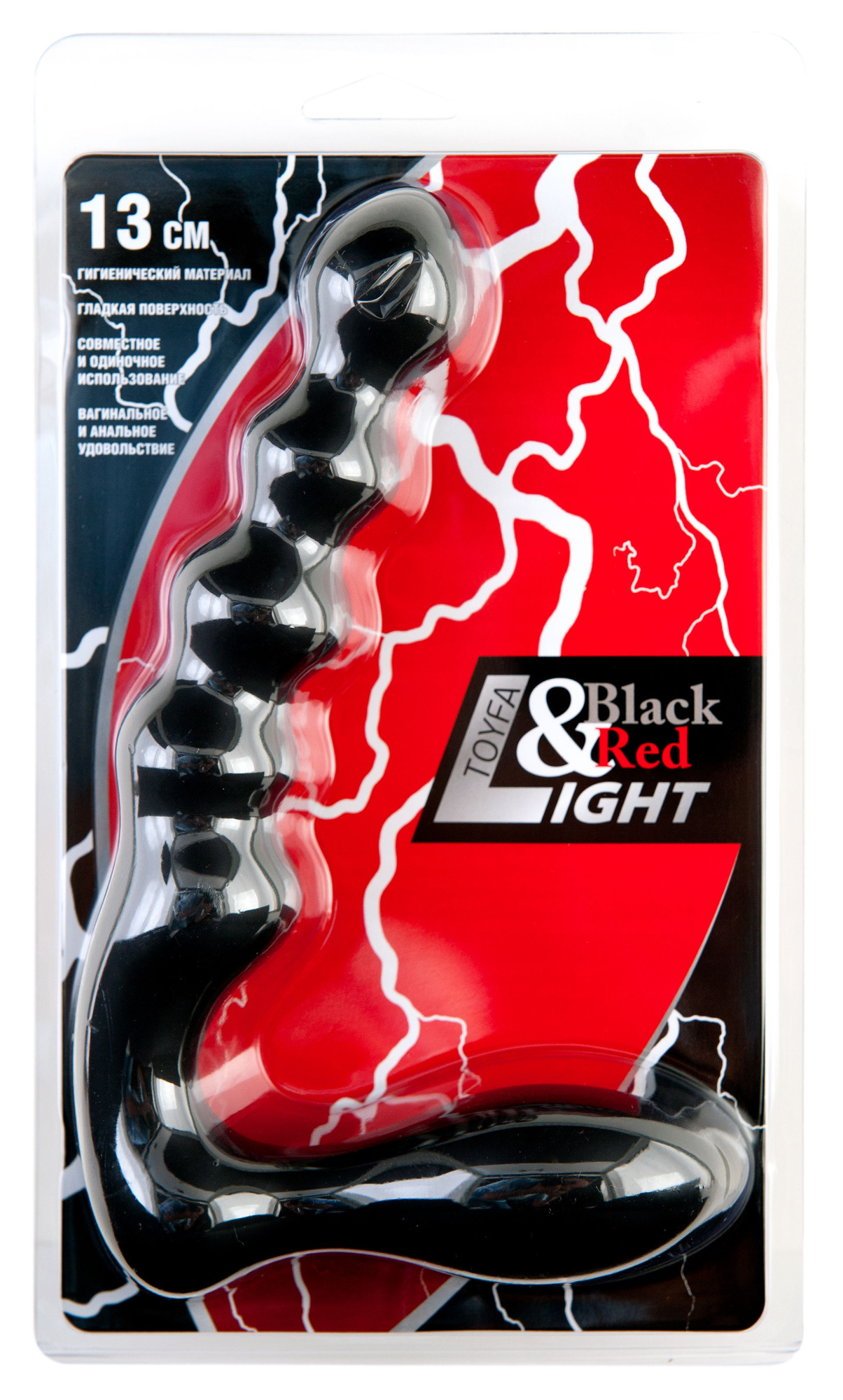 Анатомический фаллоимитатор 13 см ToyFa Black&Red