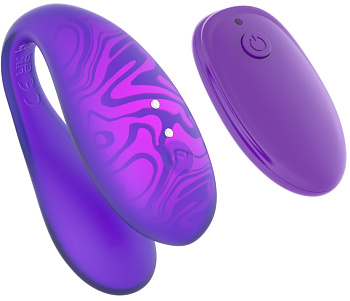Вибромассажер для пар TWIN+ Purple с пультом, приложением
