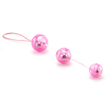 Три розовых вагинальных шарика