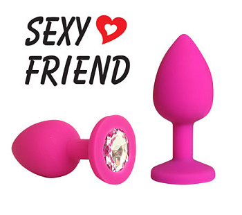 Анальная втулка силикон фуксия/фиол 4 см