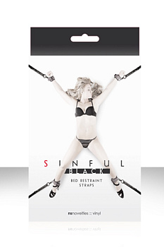 Фиксаторы для кровати Sinful Black Bed Restraint Straps черные