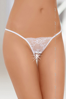 Стринги открытые с украшением белые-S/L