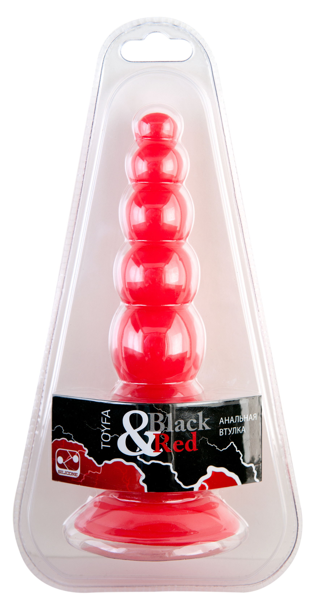 Анальная втулка 17 см ToyFa Black&Red