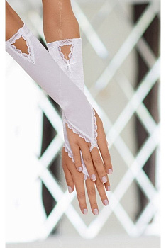 Перчатки атласные белые-S/L