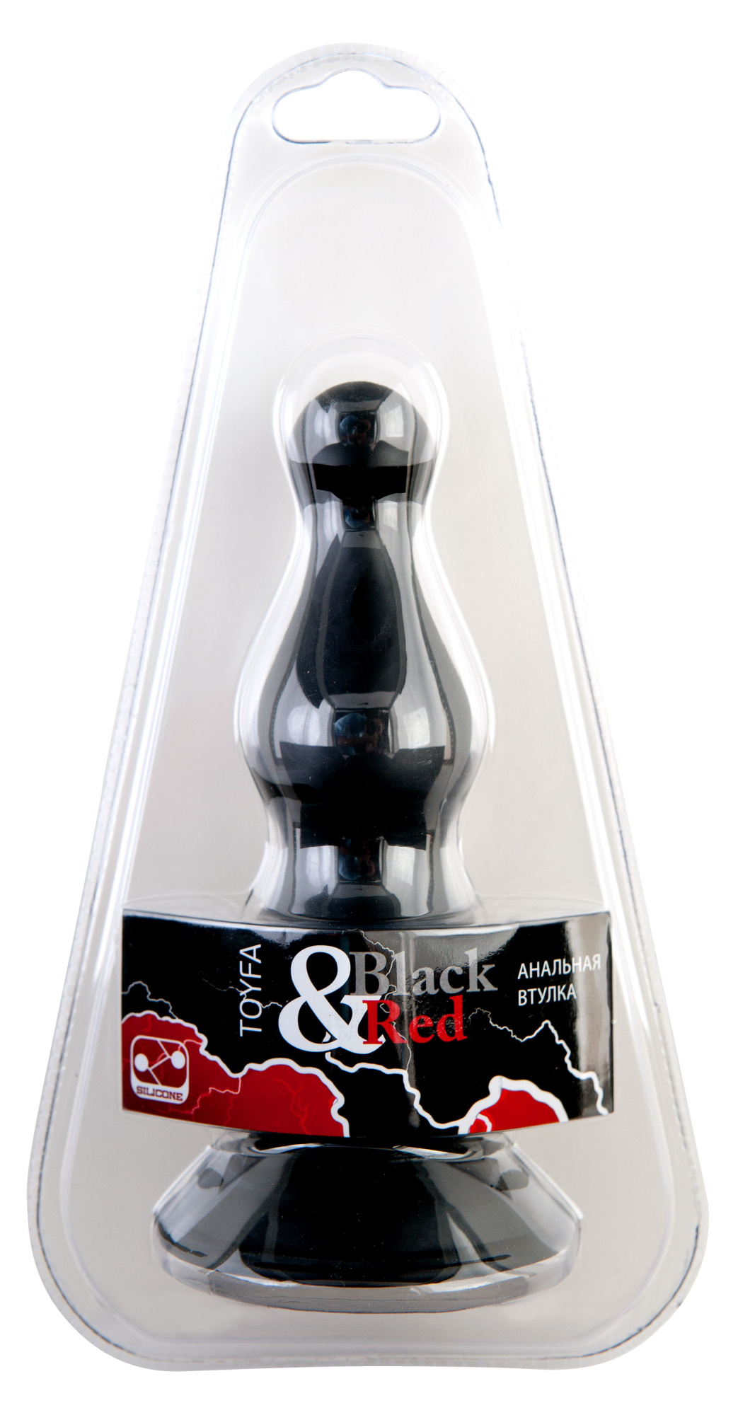 Анальная втулка 15 см. черная ToyFa Black&Red