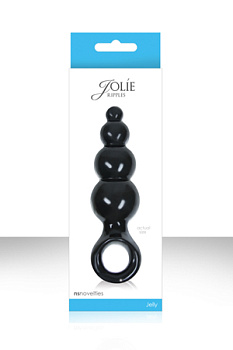 Анальная пробка Jolie - Ripples средняя черная