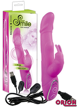 Вибратор розовый Smile Charge