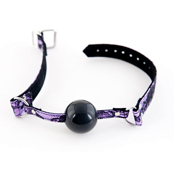 Кляп с кружевным ремешком пурпурный