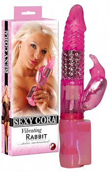 Шикарный розовый вибратор со стимуляцией клитора