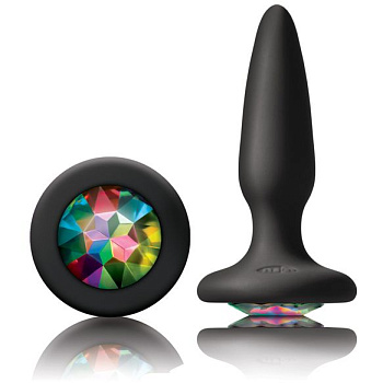 Анальная пробка с радужным кристаллом