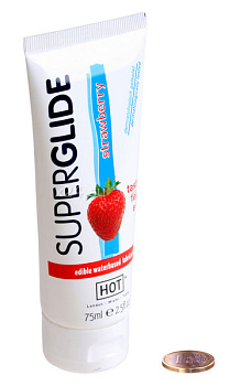 Съедобная смазка для орального секса со вкусом клубники "Superglide" 75мл
