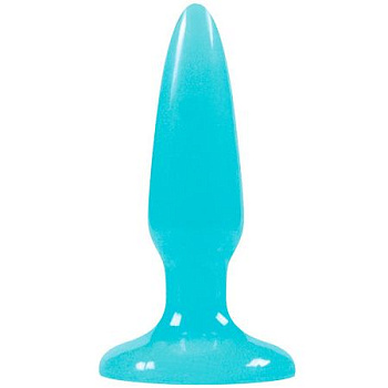 Анальная мини-пробка «Firefly Pleasure Plug Mini Blue», светящаяся в темноте, цвет голубой