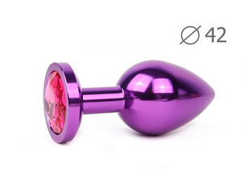Втулка анальная металл фиол/розовый 4,2 см