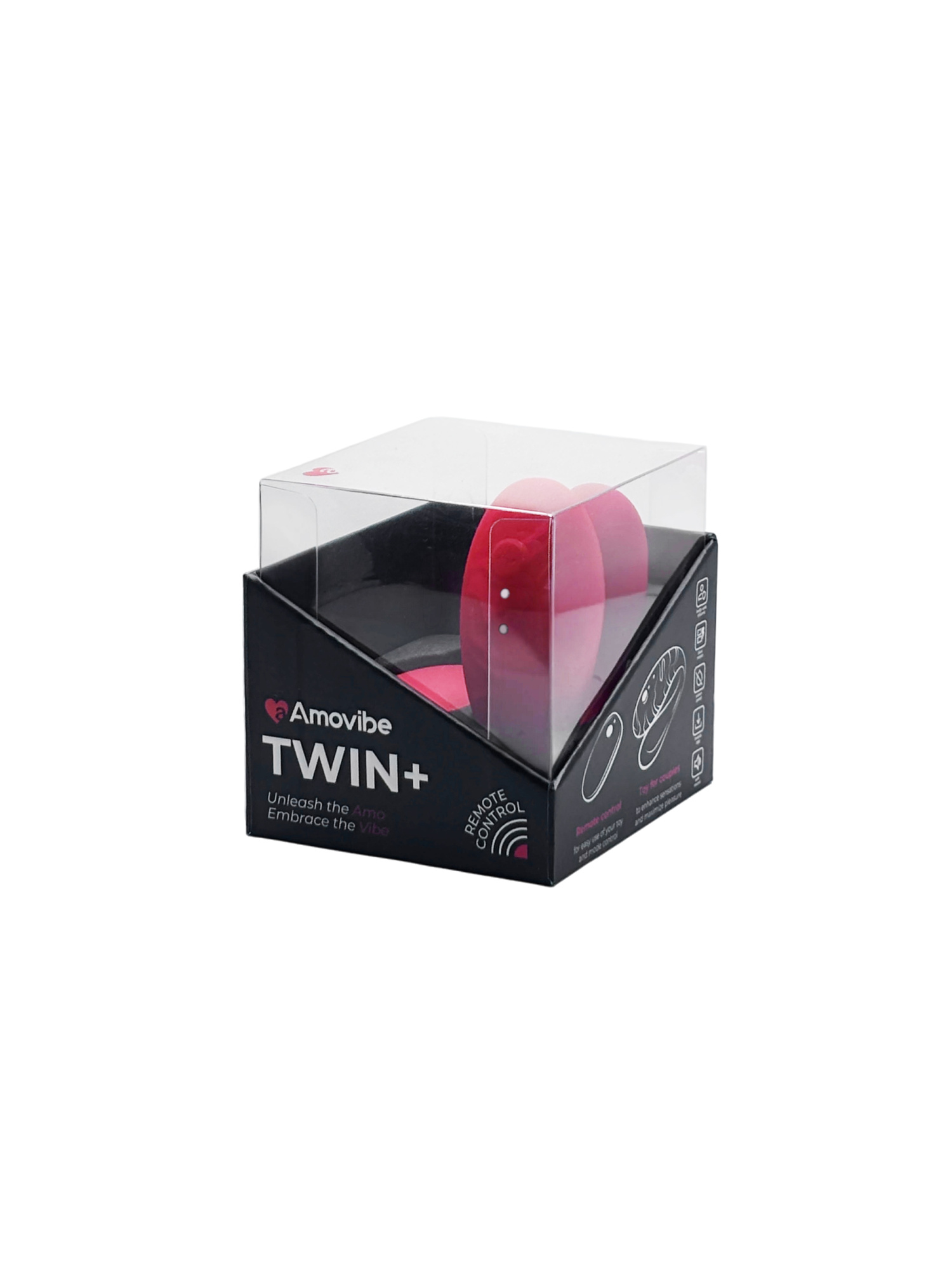 Вибромассажер для пар TWIN+ Red с пультом, приложением
