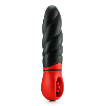 Черный с красным вибратор с рулеткой