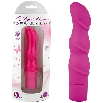 Вибратор розовый силикон 10 режимов