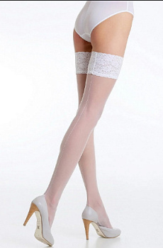 Чулки белые Gatta Matilde со швом размер SM