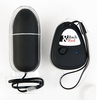 Виброяйцо 8 см с пультом ДУ черное TOYFA Black&Red