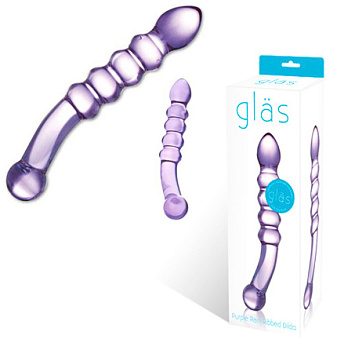 Двусторонний стимулятор из стекла "Purple Rain"