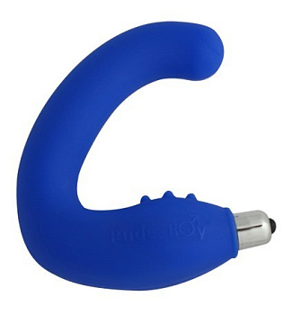 Стимулятор простаты с вибрацией "Rude-boy" синего цвета