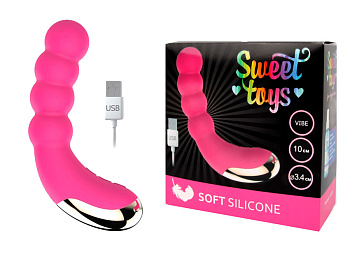 Вибратор 10 режимов вибрации, цвет ярко-розовый Sweet toys