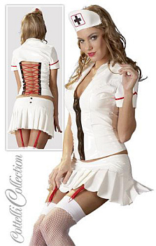 Лакированый костюм медсестры M