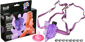 Двусторонний клиторальный вибростимулятор "Приключение бабочки"