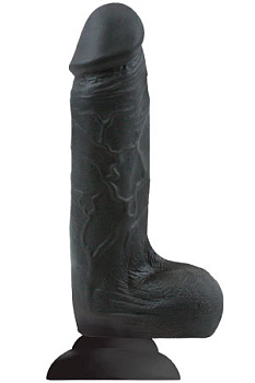 Фаллоимитатор Colours - Softies 7" Dildo - Black на присоске черный