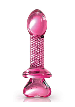 Анальная пробка стекло розовый