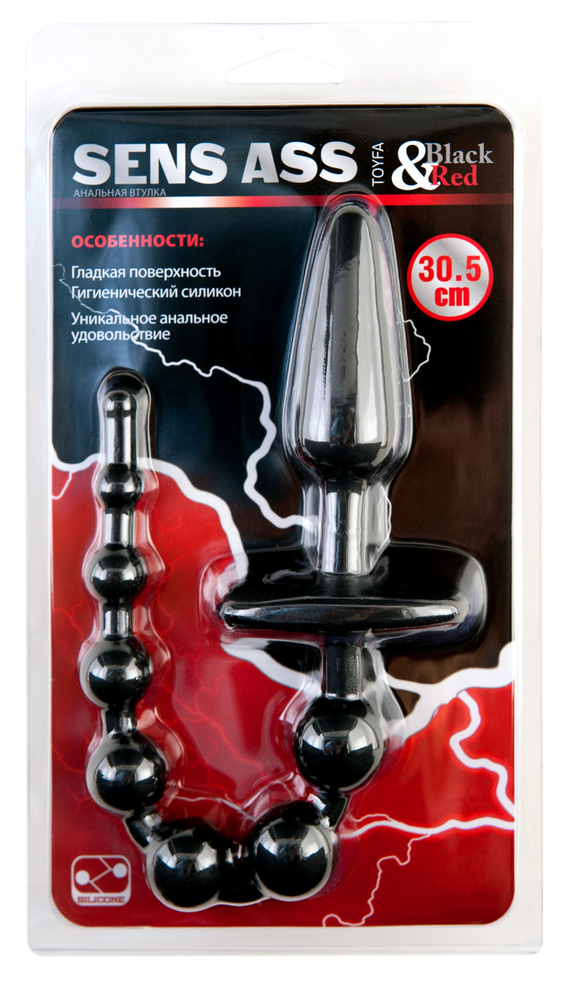 Анальная втулка ToyFa Black&Red