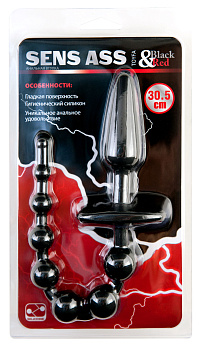 Анальная втулка ToyFa Black&Red