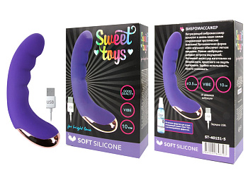 Вибромассажер 10 режимов вибрации, цвет фиолетовый Sweet toys