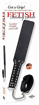 Шлепалка "Leather Paddle with Cuff" с фиксацией на руку