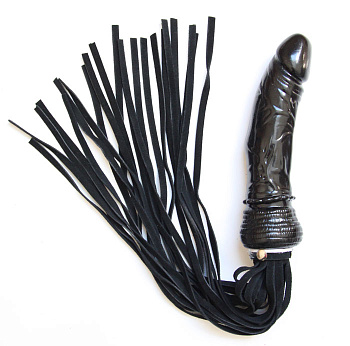 Плетка с фаллосом Notabu BDSM, натуральная кожа