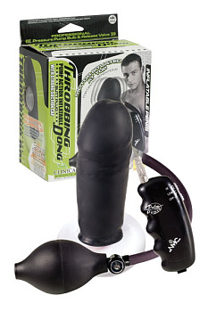 Надувной пенис вибро черный 12