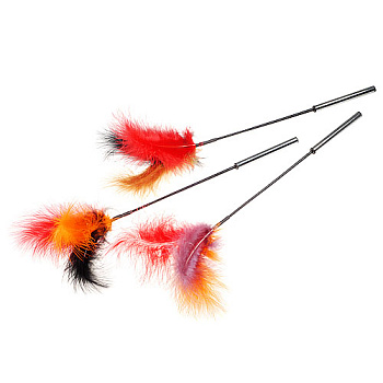 Стек щекоталка с натуральными перьями, длина 45 см