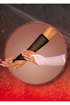 Перчатки с петелькой на один палец белые-S/L