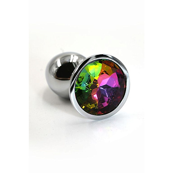 Анальная втулка аллюминий серебро/микс 2,8 см