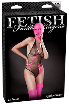 Боди "Le Freak" с розовой маской на голову и чулками