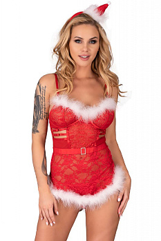 Костюм Снегурочки (платье, стринги, ободок) SM