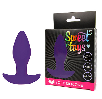 Анальная вибровтулка L 85 мм D 36 мм, цвет фиолетовый Sweet toys
