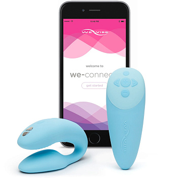 Сенсорный вибромассажер для пар We-Vibe Chorus голубой