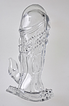 Насадка на фаллос с шипами и коготком для стимуляции клитора