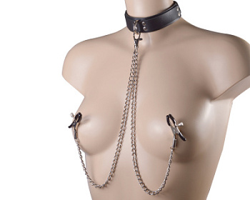 Ошейник с зажимами на соски