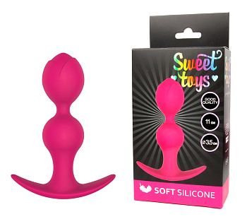 Анальная втулка силикон розовый L 11 см D 3,5 см