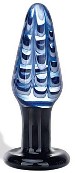 Красивая анальная пробка из синего стекла