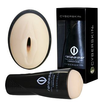 Мастурбатор вагина CyberSkin Release&trade Deep Pussy Stroker в черной тубе с реалистичной вставкой
