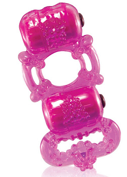 Кольцо с двумя вибро-элементами фиолетового цвета